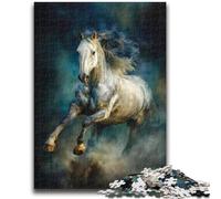 1000 Piece Jigsaw Puzzles for Teenagers Running White Horse Educational Family Game Is Ideal As Gifts for The Whole Family for 14+ 26x38cm