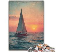 1000 Piece Jigsaw Puzzles for Teenagers Sailboat Sailing The Ocean Challenging Game Toys for Is Ideal As A Gift for The Whole Family 26x38cm