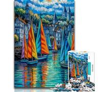 1000 Piece Jigsaw Puzzles for Teenagers Sailing Boats,Toys Educational Games Stress Relieving Unique Birthday And Gifts 38x26cm
