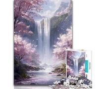 1000 Piece Jigsaw Puzzles for Teenagers Sakura Waterfall Teenager Jigsaw,Relax Games Is Ideal As A Gift for The Whole Family 26x38cm