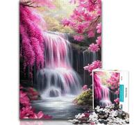 1000 Piece Jigsaw Puzzles for Teenagers Sakura Waterfall Teenager Puzzles,Quiz Game for Is Ideal As A Gift for The Whole Family (size 38x26cm)