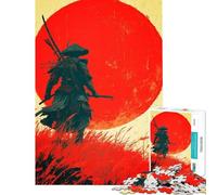 1000 Piece Jigsaw Puzzles for Teenagers Samurai Warrior with Rising Sun Jigsaw for Adults Hands-on Game Analysis And Logic Stress Reduction Gifts (Size 38x26cm)