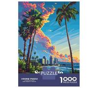 1000 Piece Jigsaw Puzzles for Teenagers San Diego Sunset Adult Puzzles Relaxing Games Enhance Memory Help The Brain Exercise 52x38cm/1000pcs