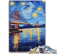1000 Piece Jigsaw Puzzles for Teenagers San Francisco Bridge at Night Suitable for Ages 14 And Up Intellectual Toy Game Educational Game for Birthday And Christmas 50x75cm