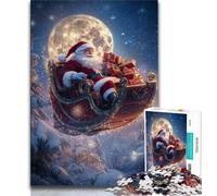 1000 Piece Jigsaw Puzzles for Teenagers Santa Claus Puzzles for Adults,Stress Reliever Difficult Challenge Secret Santa Gifts (size 38x26cm)