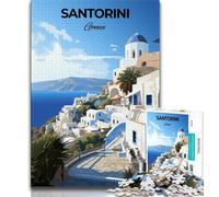 1000 Piece Jigsaw Puzzles for Teenagers Santorini Greece Travel,Family Entertainment Toys Is Ideal As A Gift for The Whole Family (38x26cm)