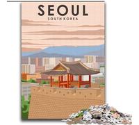 1000 Piece Jigsaw Puzzles for Teenagers Seoul South Korea, Stress Reliever Difficult Challenge Secret Santa Gifts for Age 14 Years Up 75x100cm