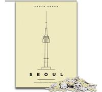 1000 Piece Jigsaw Puzzles for Teenagers Seoul South Korea, Suitable for People Aged 14 And Above Educational Games Secret Santa Gifts 50x75cm