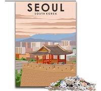 1000 Piece Jigsaw Puzzles for Teenagers Seoul South Korea, Train Your Brain And Hands Unique Birthday And Gifts for Age 14+ 26x38cm