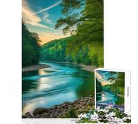 1000 Piece Jigsaw Puzzles for Teenagers Serene River Bend DIY Toys Art Work Gift Educational Game Artists Collection, Fine Art (Size 38x26cm)
