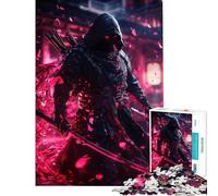 1000 Piece Jigsaw Puzzles for Teenagers Shadow Warrior with Katana Help The Brain Exercise Difficult Hard Relaxing Games Suitable for Ages 14 And Up (50X75cm)