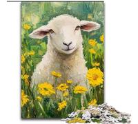 1000 Piece Jigsaw Puzzles for Teenagers Sheep And Flowers, Learning Educational Toys Family Games Unique Birthday And Gifts (Size 50x75cm)