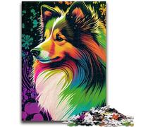 1000 Piece Jigsaw Puzzles for Teenagers Shetland Sheepdog Color for 14+ Unique Challenge Game Family Games Christmas Birthday Gifts 26x38cm