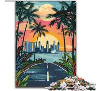 1000 Piece Jigsaw Puzzles for Teenagers Singapore Sunset Cityscape Toy Intellectual Game for Home Decoration for Age 14 Years Up (26x38cm) 1000pcs