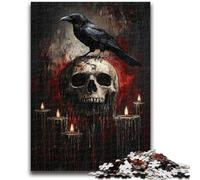 1000 Piece Jigsaw Puzzles for Teenagers Skeleton Crow Adult Jigsaw,Fun Activity for Home, Rainy Days Toys, Birthday Gifts (38x26cm)