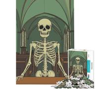1000 Piece Jigsaw Puzzles for Teenagers Skeleton in Church Help The Brain Exercise Difficult Hard Relaxing Games Suitable for Ages 14 And Up (38X26cm)