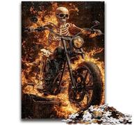 1000 Piece Jigsaw Puzzles for Teenagers Skeleton Riding A Motorcycle Learning Educational Toy for Is Ideal As A Gift for The Whole Family 26x38cm