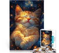 1000 Piece Jigsaw Puzzles for teenagers Sleeping Kitten in Space DIY-Spielzeug Heimdekoration Spielzeug38x26cm
