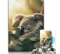 1000 Piece Jigsaw Puzzles for Teenagers Sleeping Koala,Help The Brain Exercise Addictive Toys to Cultivate Patience Artists Collection,Fine Art (38x26cm)
