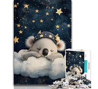 1000 Piece Jigsaw Puzzles for Teenagers Sleeping Koala Teenager Jigsaw,Family Activity Fun at Home Activities, Birthday Present,Travel Gifts 26x38cm