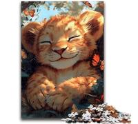 1000 Piece Jigsaw Puzzles for Teenagers Sleeping Lion Cub Learning Educational Toys Fun at Home Activities, Birthday Present,Travel Gifts 26x38cm