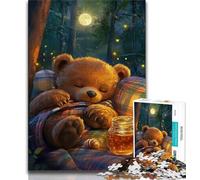 1000 Piece Jigsaw Puzzles for Teenagers Sleeping Teddy Bear Teenager Puzzles,Quiz Game for Is Ideal As A Gift for The Whole Family (size 38x26cm)