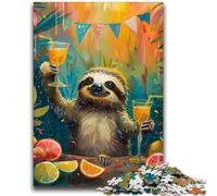 1000 Piece Jigsaw Puzzles for Teenagers Sloth Drinking A Drink Jigsaw,Educational Games Home Decoration Suitable for Desktop Decoration (50x75cm)