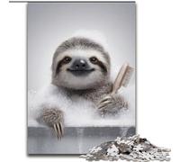 1000 Piece Jigsaw Puzzles for Teenagers Sloth Taking A Bath for Educational Game Challenge Toy Artists Collection, Fine Art (size 50x75cm)