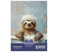 1000 Piece Jigsaw Puzzles for Teenagers Sloth Taking A Bath Jigsaw for Adults Hands-on Game Pattern Assembly for Birthday, Chrismas 38x26cm/1000pcs