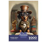 1000 Piece Jigsaw Puzzles for Teenagers Smart Dachshund Dog School Puzzle for Adults Hands-on Game Wall Decoration Unique Birthday And Gifts 52x38cm/1000pcs