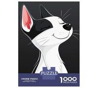 1000 Piece Jigsaw Puzzles for Teenagers Smiling Black And White Cat Puzzle for Adults Relax Games Perfect Decoration Deal As Gifts for The Whole Family 52x38cm/1000pcs