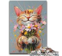1000 Piece Jigsaw Puzzles for Teenagers Smiling Cat 1000 Pieces for Teenagers,learning Educational for Is Ideal As A Gift for The Whole Family (26x38cm)
