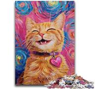 1000 Piece Jigsaw Puzzles for Teenagers Smiling Cat Puzzles for Teenagers,Unique Birthday And Gifts for And Age 14 Years Up (50x75cm)