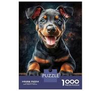 1000 Piece Jigsaw Puzzles for Teenagers Smiling Doberman Puppy Puzzle for Adults Hands-on Game Wall Decoration Unique Birthday And Gifts 70x50cm/1000pcs