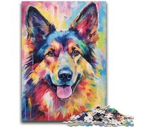 1000 Piece Jigsaw Puzzles for Teenagers Smiling German Shepherd Puzzles for Adults,Fun Present & Activity for Home,Toy for Rainy Days (38x26cm)