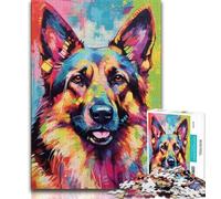 1000 Piece Jigsaw Puzzles for Teenagers Smiling German Shepherd Teenager Jigsaw,Birthday Present, Gifts, Wall Art for Age 14 Years Up 75x50cm