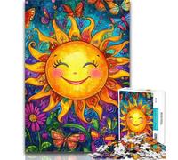 1000 Piece Jigsaw Puzzles for Teenagers Smiling Sun Puzzles,Educational Games Home Decoration Birthday Present, Gifts, Wall Art 50x75cm