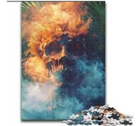 1000 Piece Jigsaw Puzzles for Teenagers Smoke Skull Learning Educational Toys Fun at Home Activities, Birthday Present,Travel Gifts (size 26x38cm)