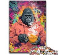 1000 Piece Jigsaw Puzzles for Teenagers Smoky Chimpanzee Adult Puzzles,Stress Reliever Staycation Kill Time Enhance Love between Couples (38x26cm)