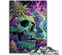 1000 Piece Jigsaw Puzzles for Teenagers Smoky Skull Adult Puzzles,Brain Intelligence Challenge Addictive Toys for Home Decoration (50x75cm)