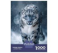 1000 Piece Jigsaw Puzzles for Teenagers Snow Leopard Portrait in Winter Snow Jigsaw for Adults Hands-on Game Pattern Assembly for Birthday, Chrismas 38x26cm/1000pcs