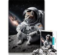 1000 Piece Jigsaw Puzzles for Teenagers Space Cat Astronaut 1000 Piece Jigsaw,Educational Stress Relief Toy Great Gifts And Toys (size 38x26cm)