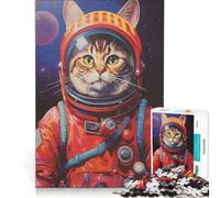 1000 Piece Jigsaw Puzzles for Teenagers Space Cat, Toy Wall Decor, Train Your Brain And Hands, Great Gift for Gaming 38x26cm