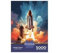 1000 Piece Jigsaw Puzzles for Teenagers Space Shuttle Launch Art Print Puzzle for Adults Brain Teaser Game Birthday Present Help The Brain Exercise 38x26cm/1000pcs