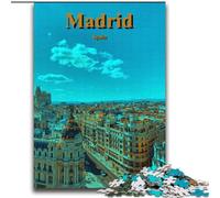 1000 Piece Jigsaw Puzzles for Teenagers Spain Madrid City Travel, Train Your Brain And Hands Unique Birthday And Gifts for Age 14+ 75x100cm