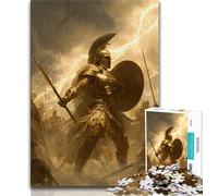 1000 Piece Jigsaw Puzzles for Teenagers Spartan Warrior Painting,Challenging To Complete But Fun And Humorous Birthday Present,Gifts,Wall Art (38x26cm)
