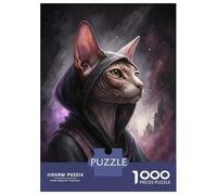 1000 Piece Jigsaw Puzzles for Teenagers Sphynx Cat Wizard in Cosmic Robes Jigsaw for Adults Hands-on Game Pattern Assembly for Birthday, Chrismas 52x38cm/1000pcs