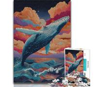 1000 Piece Jigsaw Puzzles for Teenagers Spiritual Whale Adult Jigsaw,Decompressing Intellectual Educational Toy Perfect Decoration 38x26cm