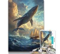 1000 Piece Jigsaw Puzzles for Teenagers Spiritual Whale,Educational Games Home Decoration Birthday Present,Gifts,Wall Art (38x26cm)