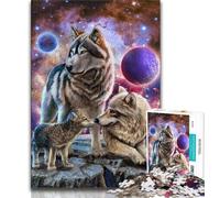 1000 Piece Jigsaw Puzzles for Teenagers Spiritual Wolves Family Puzzles,Educational Games Home Decoration Unique Home Decor And Gifts 75x50cm
